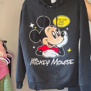 Mickey Mouse Black Pullover Hoodie with Graphic